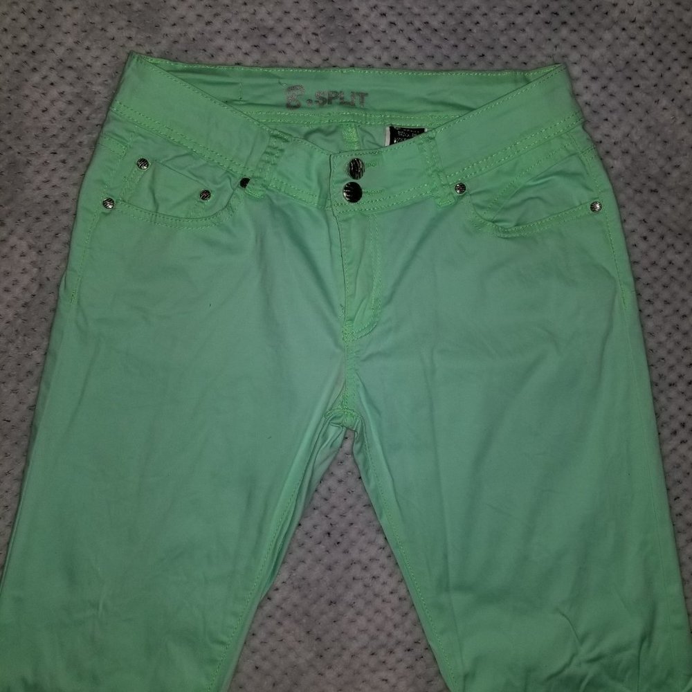 Lightweight Bright Green Jeans (with stretch)